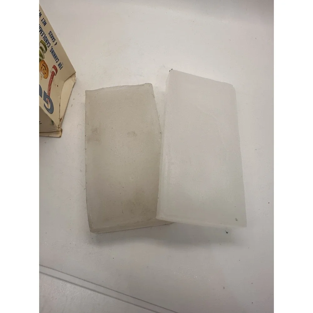 Vintage Gulfwax Household Paraffin Wax Partial Box 2 Cakes‎ Gulf Oil Canning